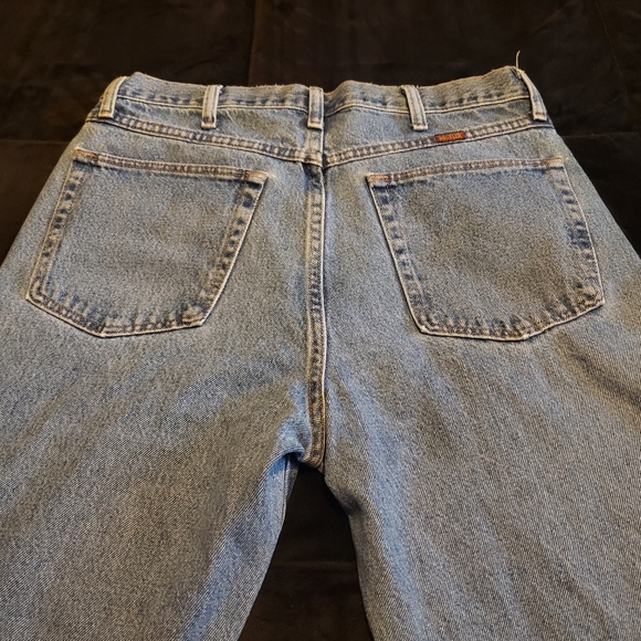 Mens Rustler Blue Jeans 33x32 100% Cotton - Picture 4 of 11
